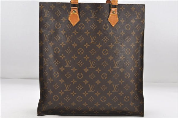 Authentic Louis Vuitton Monogram Sac Plat Hand Bag M51140 LV 8308D