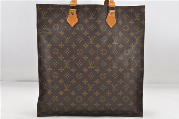 Authentic Louis Vuitton Monogram Sac Plat Hand Bag M51140 LV 8308D