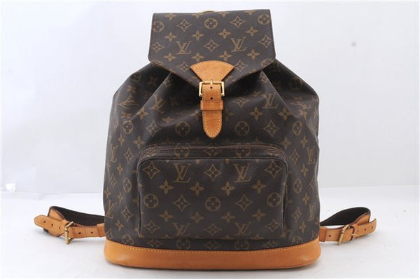 Authentic LOUIS VUITTON Monogram Montsouris GM Backpack M51135 LV 8309C