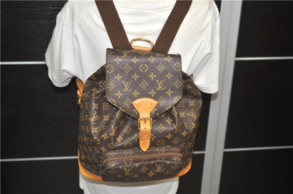 Authentic LOUIS VUITTON Monogram Montsouris GM Backpack M51135 LV 8309C