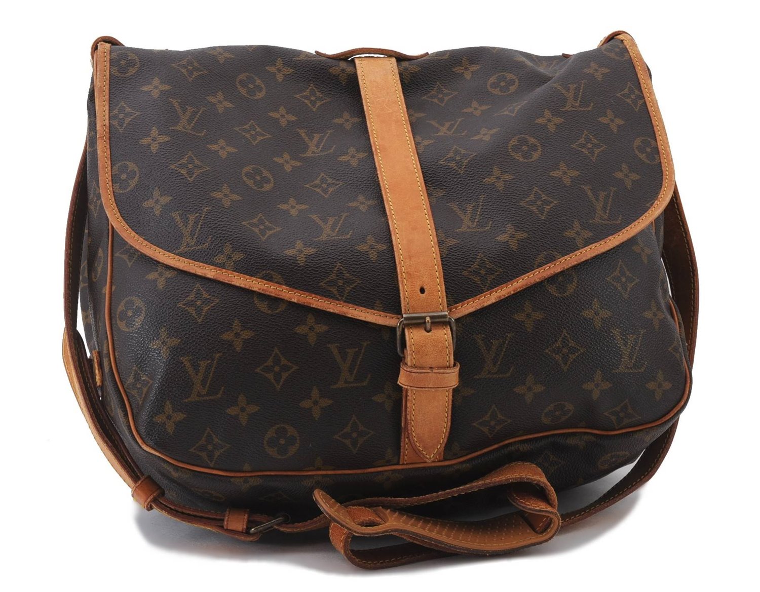 Auth LOUIS VUITTON Monogram Saumur 35 Shoulder Cross Body Bag M42254 LV 8310C
