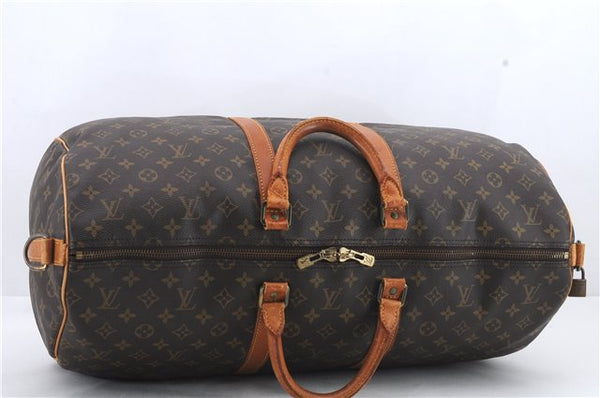 Auth Louis Vuitton Monogram Keepall Bandouliere 55 Boston Bag M41414 LV 8312C