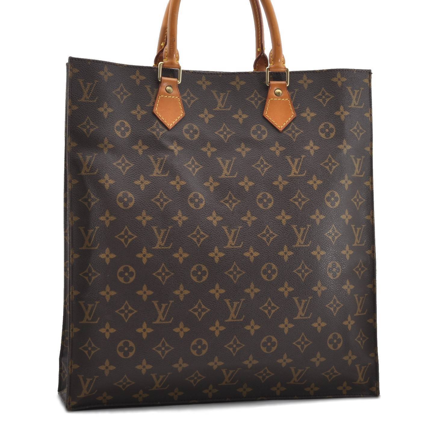 Authentic LOUIS VUITTON Monogram Sac Plat Hand Bag M51140 LV Junk 8314B