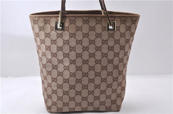 Authentic GUCCI Shoulder Tote Bag GG Canvas Leather 0021099 Brown Beige 8316D