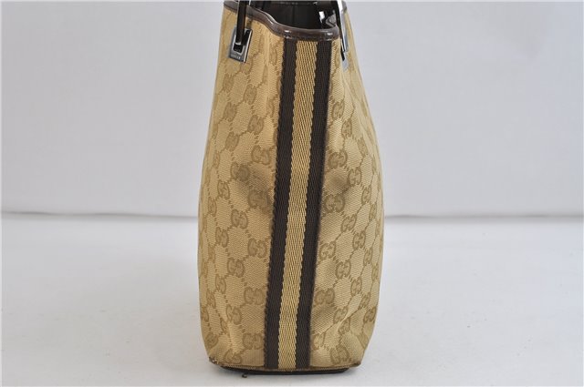 Authentic GUCCI Shoulder Hand Bag Purse GG Canvas Leather 31244 Beige 8322C