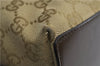 Authentic GUCCI Shoulder Hand Bag Purse GG Canvas Leather 31244 Beige 8322C