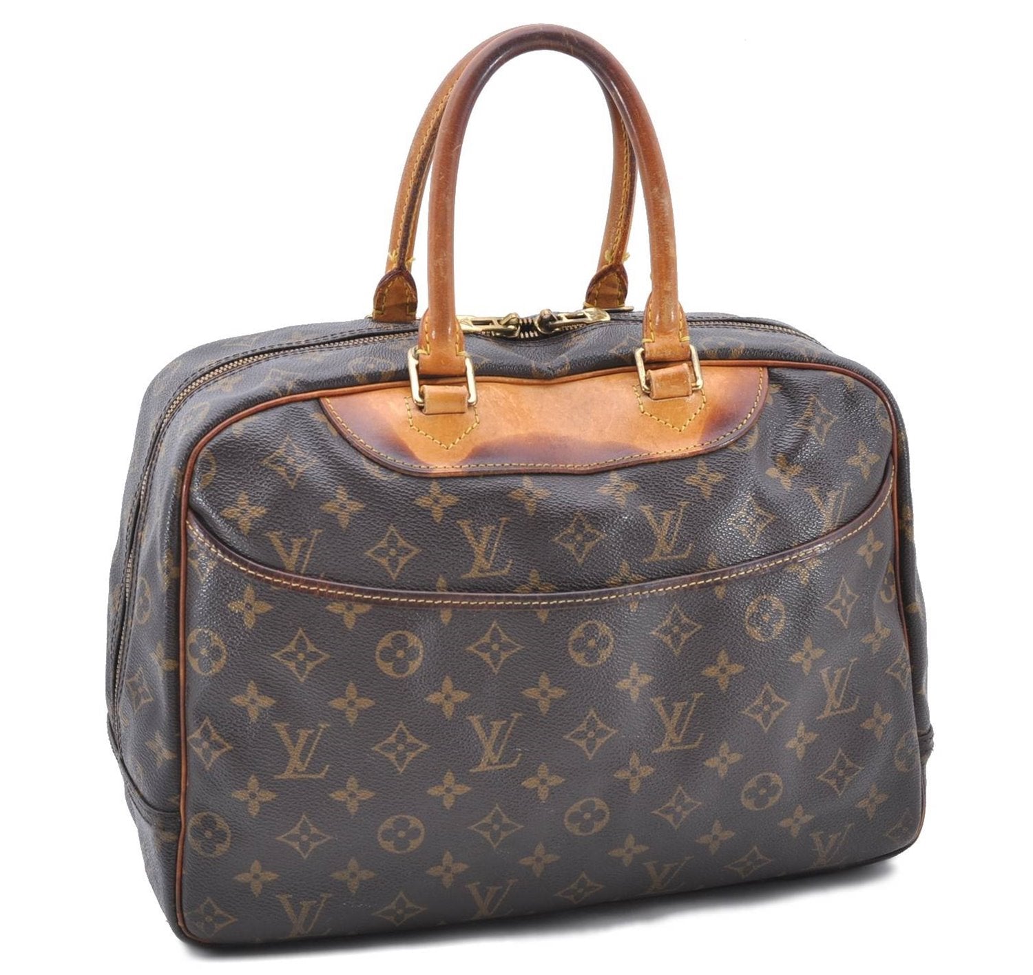 Authentic LOUIS VUITTON Monogram Deauville Hand Bag Purse M47270 LV 8326C