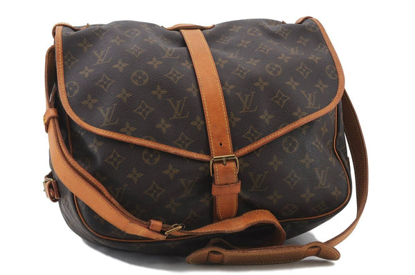 Auth LOUIS VUITTON Monogram Saumur 35 Shoulder Cross Body Bag M42254 LV 8330C