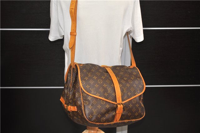 Auth LOUIS VUITTON Monogram Saumur 35 Shoulder Cross Body Bag M42254 LV 8330C