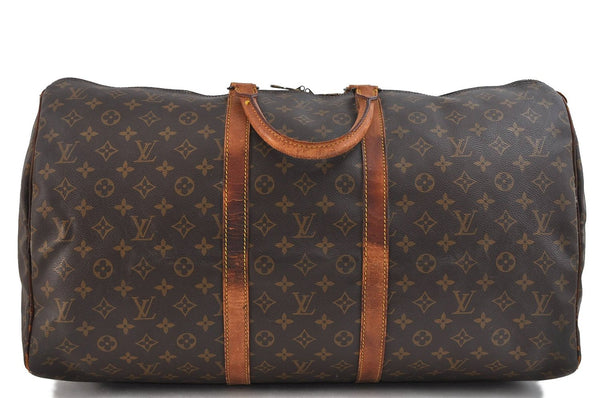 Authentic LOUIS VUITTON Monogram Keepall 55 Boston Bag M41424 LV 8334C