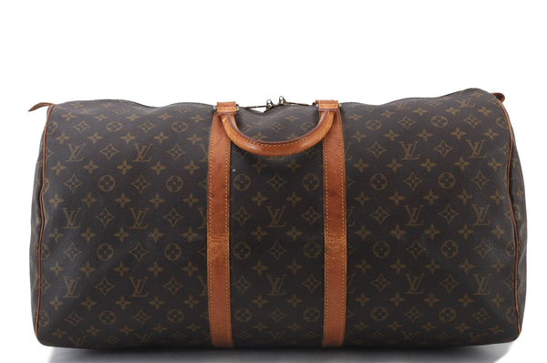 Authentic LOUIS VUITTON Monogram Keepall 55 Boston Bag M41424 LV 8337C