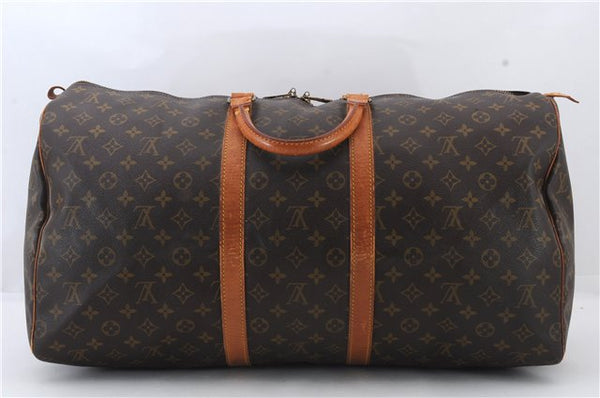 Authentic LOUIS VUITTON Monogram Keepall 55 Boston Bag M41424 LV 8337C