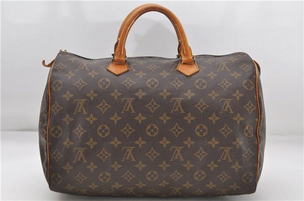 Authentic Louis Vuitton Monogram Speedy 35 Hand Boston Bag M41524 LV Junk 8338D