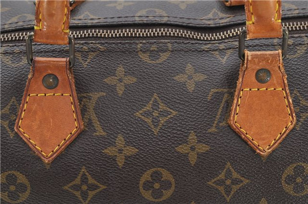 Authentic Louis Vuitton Monogram Speedy 35 Hand Boston Bag M41524 LV Junk 8338D