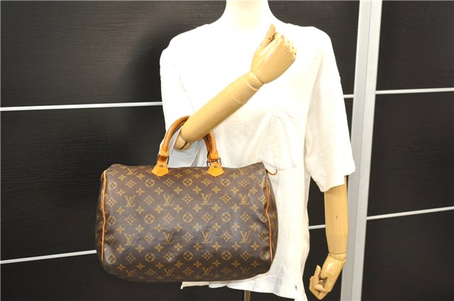 Authentic Louis Vuitton Monogram Speedy 35 Hand Boston Bag M41524 LV Junk 8338D