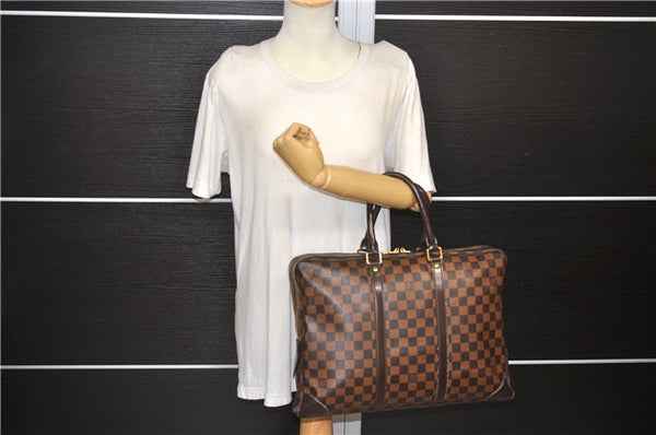 Authentic Louis Vuitton Damier Porte Documents Voyage Briefcase N41124 LV 8340D