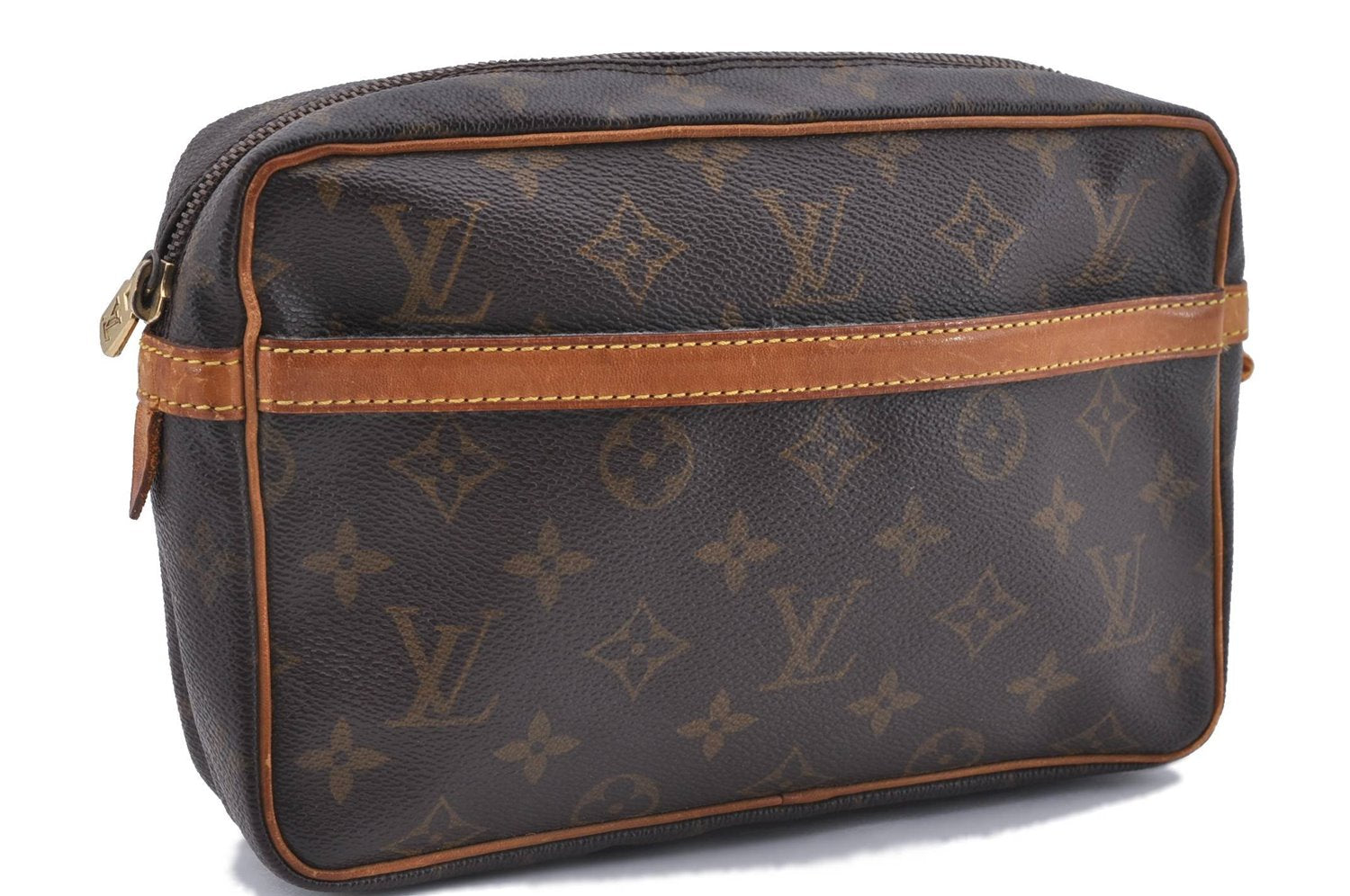 Authentic LOUIS VUITTON Monogram Compiegne 23 Clutch Hand Bag M51847 LV 8343C
