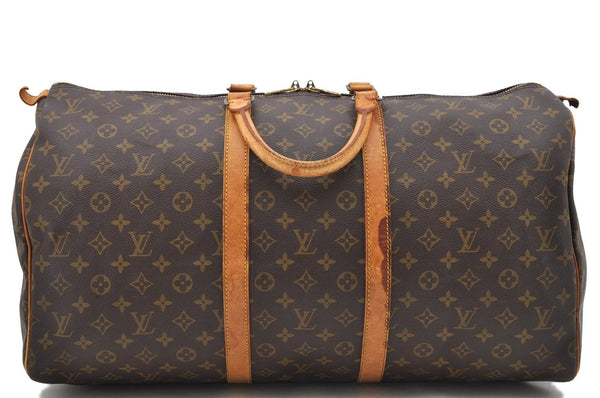 Authentic LOUIS VUITTON Monogram Keepall 55 Boston Bag M41424 LV 8347C