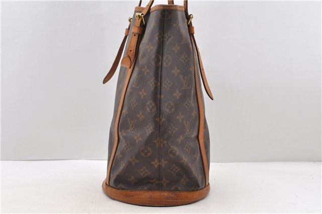 Authentic LOUIS VUITTON Monogram Bucket GM Shoulder Bag M42236 LV Junk 8352C