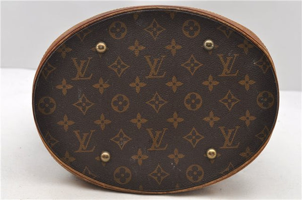 Authentic LOUIS VUITTON Monogram Bucket GM Shoulder Bag M42236 LV Junk 8352C