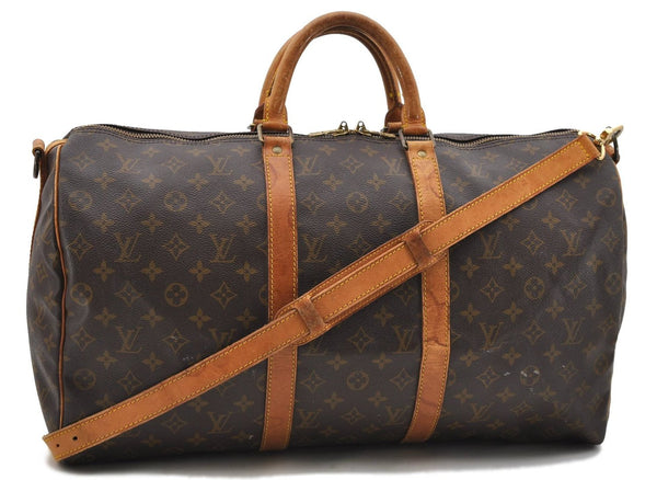 Auth LOUIS VUITTON Monogram Keepall Bandouliere 50 Boston Bag M41416 LV 8355C