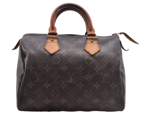 Authentic Louis Vuitton Monogram Speedy 25 Boston Hand Bag M41528 LV 8356D