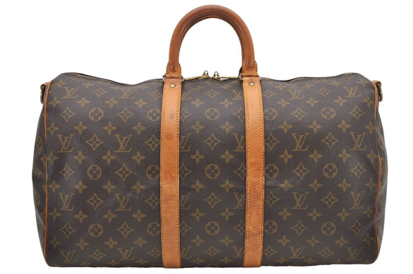 Auth Louis Vuitton Monogram Keepall Bandouliere 45 Boston Bag M41418 LV 8359D