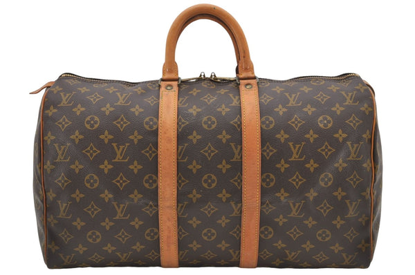 Authentic Louis Vuitton Monogram Keepall 45 Travel Boston Bag M41428 LV 8360D