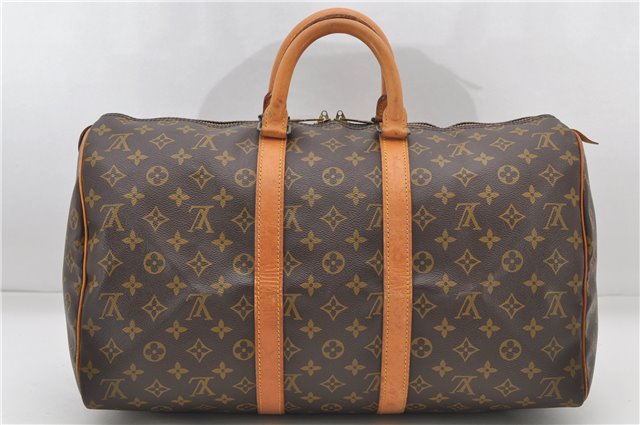 Authentic Louis Vuitton Monogram Keepall 45 Travel Boston Bag M41428 LV 8360D