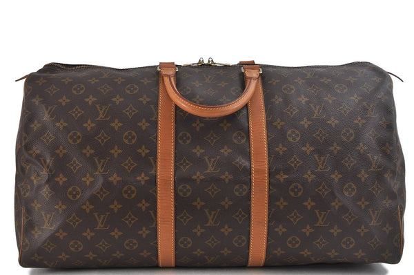 Authentic LOUIS VUITTON Monogram Keepall 55 Boston Bag M41424 LV 8363C