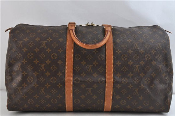 Authentic LOUIS VUITTON Monogram Keepall 55 Boston Bag M41424 LV 8363C