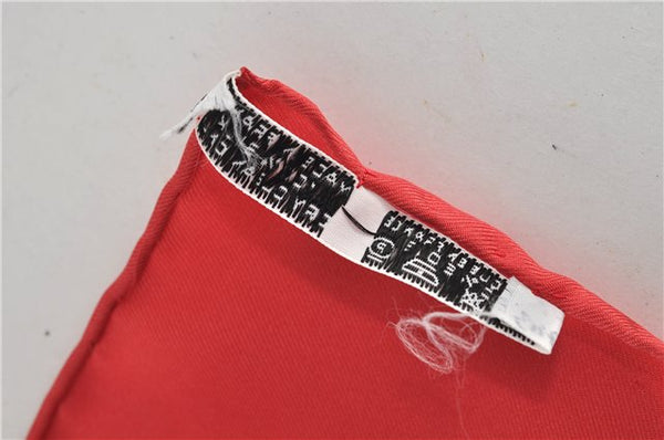 Authentic HERMES Carre 90 Scarf "MEXIQUE" Silk Red 8365E