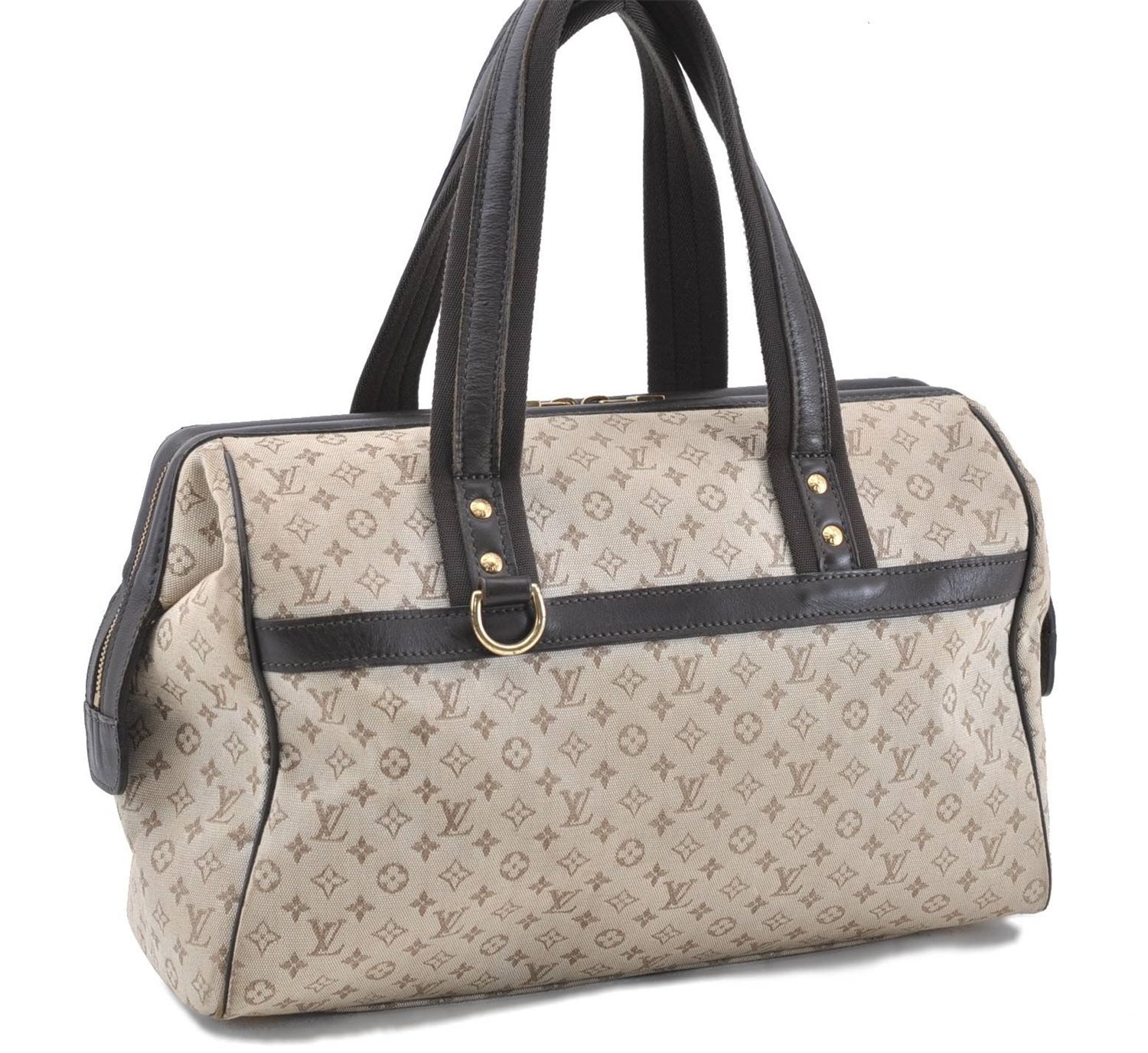 Auth LOUIS VUITTON Monogram Mini Josephine GM Hand Bag M92310 Khaki Beige 8367C