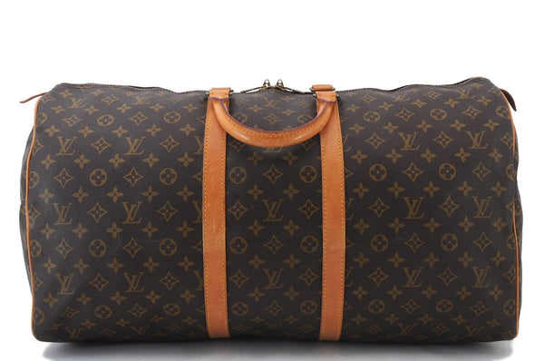 Authentic LOUIS VUITTON Monogram Keepall 55 Boston Bag M41424 LV 8368C