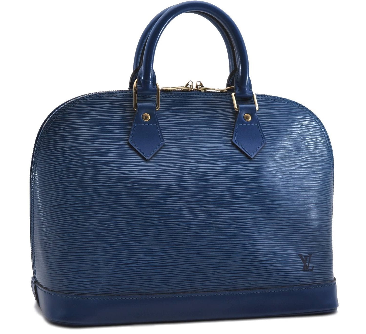 Authentic LOUIS VUITTON Epi Alma PM Hand Bag Purse Blue M52145 LV 8375C