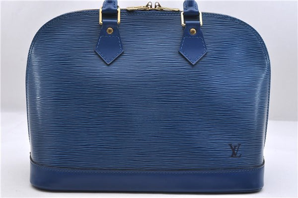 Authentic LOUIS VUITTON Epi Alma PM Hand Bag Purse Blue M52145 LV 8375C