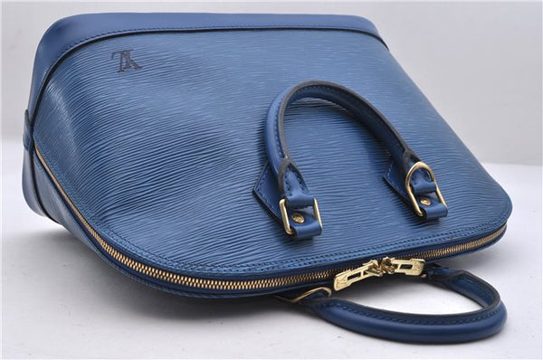 Authentic LOUIS VUITTON Epi Alma PM Hand Bag Purse Blue M52145 LV 8375C