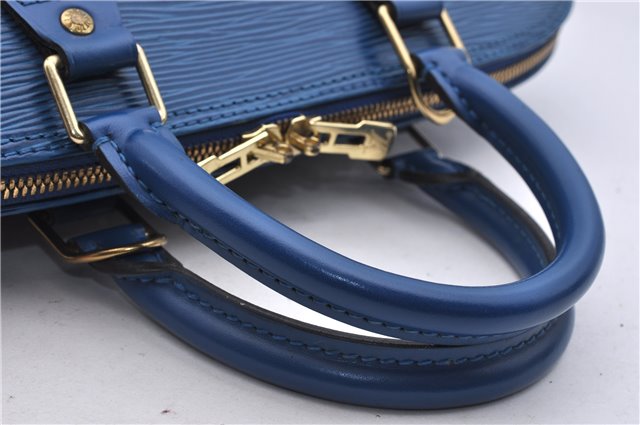 Authentic LOUIS VUITTON Epi Alma PM Hand Bag Purse Blue M52145 LV 8375C