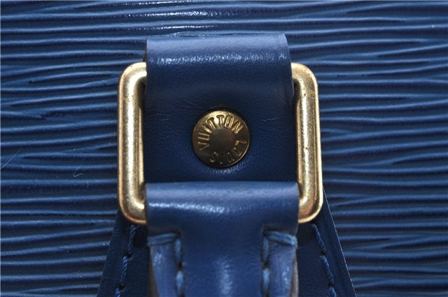 Authentic LOUIS VUITTON Epi Alma PM Hand Bag Purse Blue M52145 LV 8375C