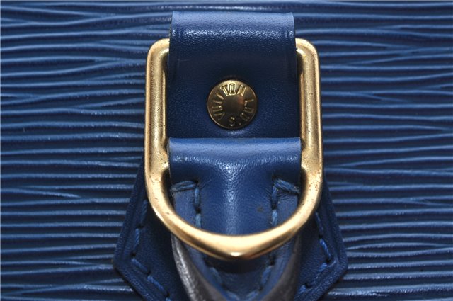 Authentic LOUIS VUITTON Epi Alma PM Hand Bag Purse Blue M52145 LV 8375C