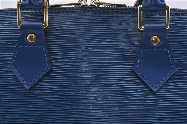 Authentic LOUIS VUITTON Epi Alma PM Hand Bag Purse Blue M52145 LV 8375C