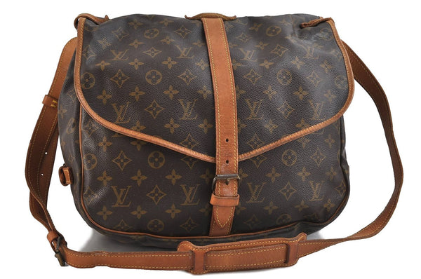 Auth LOUIS VUITTON Monogram Saumur 35 Shoulder Cross Body Bag M42254 LV 8377C
