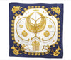 Authentic HERMES Carre 90 Scarf "LES CAVALIERS D'OR" Silk Navy 8379E