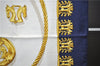 Authentic HERMES Carre 90 Scarf "LES CAVALIERS D'OR" Silk Navy 8379E