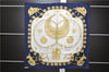 Authentic HERMES Carre 90 Scarf "LES CAVALIERS D'OR" Silk Navy 8379E