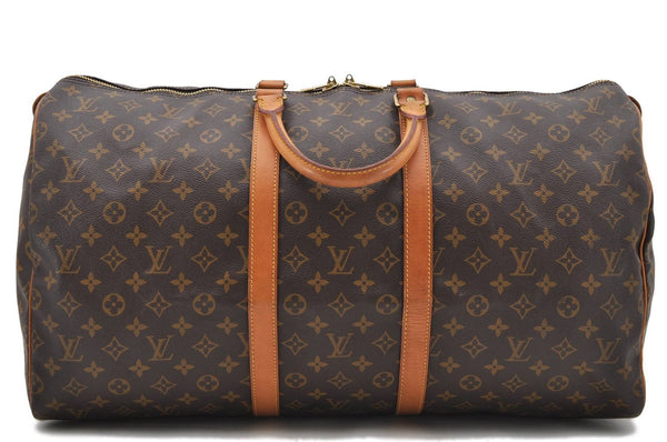 Authentic LOUIS VUITTON Monogram Keepall 55 Boston Bag M41424 LV 8381C