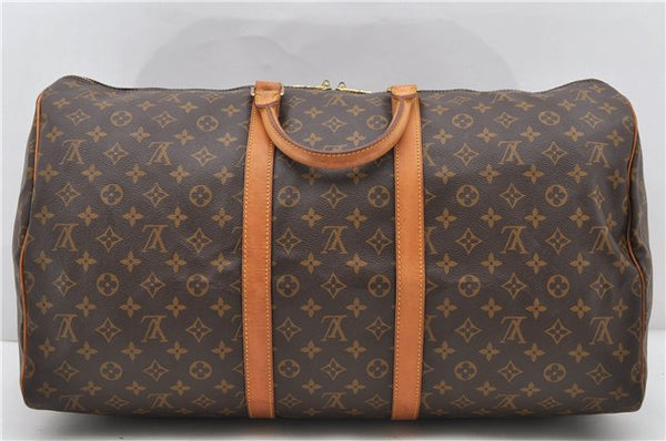 Authentic LOUIS VUITTON Monogram Keepall 55 Boston Bag M41424 LV 8381C