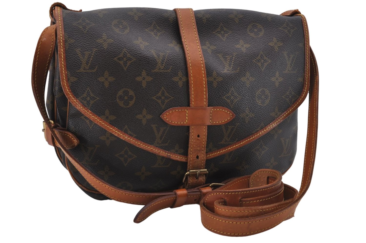 Auth Louis Vuitton Monogram Saumur 30 Shoulder Cross Body Bag M42256 LV 8381D