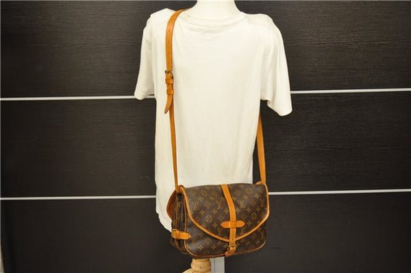 Auth Louis Vuitton Monogram Saumur 30 Shoulder Cross Body Bag M42256 LV 8381D