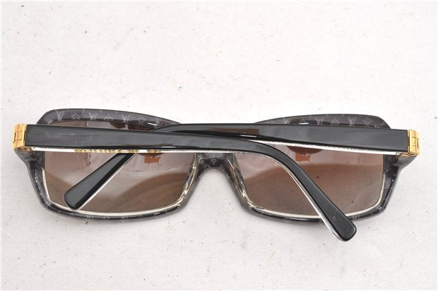 Authentic Louis Vuitton Monogram Sunglasses Plastic Dark Brown Z0110E LV 8381F